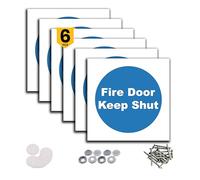 Stcky 6 x Fire Door Safety Rigid Signs Square Includes 3M Double Tape - Fire Door Keep Shut Sign (100mm x 100mm)