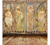 STCREE Art Nouveau Lady Tapestry Morning Awakening Daybreak Evening Reverie Night's Rest Wall Tapestry Times of The Day Art Print Tapestries for Bedroom Aesthetic (8060) GTYYDB2087