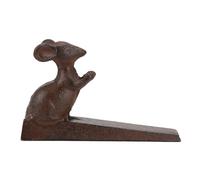 STCREE Cast Iron Mouse Door Stop Heavy Duty Wedge Rustic Animal Statue Door Window Stopper Indoor Outdoor Decoration TQGJST85
