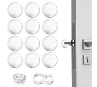 STCRERAG 12 Pcs Door Stopper Silicone Wall Protector Silencer Clear Door Handle Bumpers Self Adhesive Door Knob Wall Shield Door Handle Guard with Door Handle Stopper for Wall Fridge Cabinets,40mm