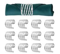 STCRERAG 12 Pcs Napkin Ring Sets Sliver Napkin Ring Metal Napkin Holders Buckles Hollow Design Serviette Ring Holder for Wedding Party Candlelit Banquet Dinner Festival Table Decor