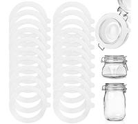 STCRERAG 20 Pcs Silicone Gaskets - Replacement Seals & Rings for Glass Jars, 2.68 x 3.7 Inch (White)