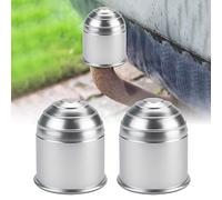 STCRERAG 2Pcs Tow Ball Cover Universal 50mm Tow Bar Ball Cover Cap Silver Towing bar Ball Cap ABS Car Vehicle Truck Tow Ball Cover Cap Towing Hitch Towball Protect for Trailer Truck Caravan