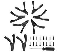 STCRERAG 8 Pcs Double Prong Coat Hooks Wall Mounted Double Robe Hook Retro Black Coat Hooks Metal Door Hooks Dual Coat Hook Double Door Hook Cloth Hanger with Screws for Bathroom Bedroom Door Wall