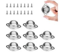 STCRERAG 8Pcs Ball Transfer Bearing Roller 2 Holes Transferring Ball Wheel Universal Castor Balls with Nylon Ball and 16 Pcs Screws for Transmission,Furniture, Wheelchair