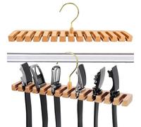 STCRERAG Belt Hanger for Closet, 14 Slot Belt Rack Wooden Belt Storage Rack Space Saving Belt Organizer Block Solid Belt Hanger Tie and Belt Organizer Display for Wardrobe Door Wall