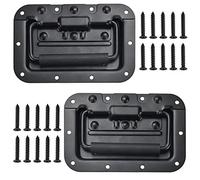 STCRERAG Folding Handle, 2 Pcs Metal Carry Handle, Rustproof, Black, Box Handles Metal Carry Handle, 16x10 cm, for Toolbox Bags Airboxes