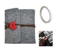 STCRERAG Scrapbook Photo Albums Felt Personalised Small Photo Album Book Hand-posted Couple Photo Albums with 30 Sheet Black Pages for Guest Book Picture Books,19.3 * 17cm (Gray)