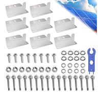 STCRERAG Solar Panel Mounting Bracket, 8 Pcs Aluminum Solar Panel Z Brackets Roof Solar Panel Bracket Silver Solar Panel Bracket Z-Holder with Screw & Nuts for RV Boat Wall Caravans Yacht Solar Panel
