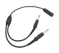 stdgove Dual Plug U174 Adapter General Aviation Headset Extensions Helicopter U 174 to Ga Twin Plug Headphone Splitter U-174 2 Male Com to Single 1 Female Com Adaptor for Bose A20