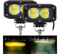 STDYSUN LED Driving Fog Lights Motorcycle Fog Lights Dual Color Amber/White 2Pcs 3.7Inch Pod Lights Offroad Lights Work Auxiliary Lights fit for Motorcycle Truck Car ATV SUV Boat Forklift Tractor