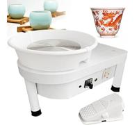 STDZQCWY 25cm Pottery Wheel, 250W Electric Pottery Wheel, with Detachable Basin& Foot Pedal, 300 RPM/Max 15kg Capacity, for Ceramic Crafts Beginners DIY School