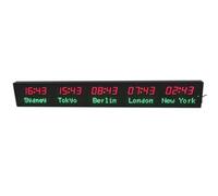 STDZQCWY Time Zones World Clock, Large Digital Wall Mount World Time Clock With Red Green Display, Multi City Global Time Clock For Office, Hotel, Reception, Business Lobby red+green 5 cities