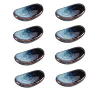 STE-CER Ceramic Chopsticks Holder,Japanese Chopstick Rest,Spoon,knife & Fork Stand,Set of 8 (Starry blue)