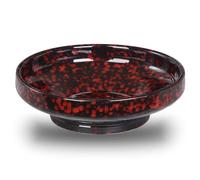 STE-CER Ceramic Fruit Bowl for Kitchen Counter,Decorative Pedestal Bowl for Table Countertop,Japanese Stye Large Footed Serving Bowl,10.2 Inch (Red)