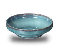 STE-CER Ceramic Fruit Bowl for Kitchen Counter,Decorative Pedestal Bowl for Table Countertop,Large Footed Serving Bowl,10.2 Inch (Blue)
