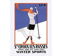 Ste Croix Les Rasses 60x80cm Canvas Print, Multi-Colour