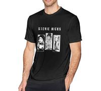 Ste-Vie -Nicks Man's Short Sleeve T Shirt Tees Casual Blouse Tunic Tops T-Shirt Black XXL