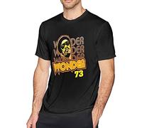 Ste-Vie Won-Der Mens Tee Funny Short Sleeve T-Shirt Black (Large)