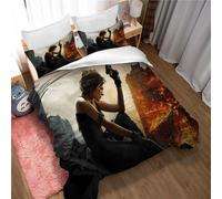 Ste-X 100% Cotton Duvet Cover Double Kids Resident Evil Bedding Set Printed Quilt Cover Set White And Blue All Season Bedding Set (200x200cm(Double),Resident Evil 01)