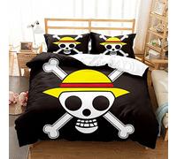 Ste-X 200 Thread Count Single One Piece Nami Sanji Duvet Cover Sets 100% Egyptian Cotton Hotel Quality Ultra Soft Anti Allergic Luxury (200x200cm(Double),OP 04)