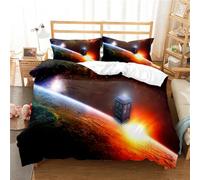 Ste-X 3 Pieces Doctor Who Kids Duvet Cover, Print Bedding Set with Zipper Closure,white Reversible Children Quilt Cover (220x230cm(King),DW 05), AR-062