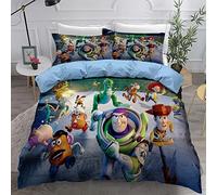 Ste-X 3 Pieces Super Soft Duvet Cover with Zipper Toy Story, 100 Percent Microfiber Bedding Sets Duvet Cover with 2 Pillowcases 80x80cm (135x200cm(Single),Style 02)