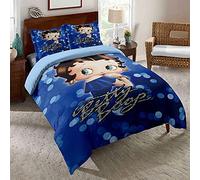 Ste-X 60 Long-staple Cotton Sheets 3 Piece BETTY BOOP Bedding Quilt Cover Spring and Autumn Simple Duvet (135x200cm(Single),Cute 05)