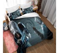 Ste-X Assassin's Creed Duvet Cover Set Red Blue Includes 2 Pillowcases (200x200cm(Double),Assassin's Creed 05)