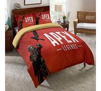 Ste-X Bed Set Adult Teen Boy, 1/2 Person APEX Legends ?Duvet Cover Graffiti Patterns 3 Piece Bed Set, Zipper, 2 Pillow Case (135x200cm(Single),hero 05)