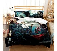 Ste-X Bedding 135x200 Cm Magic Harry Potter Bedding Set Microfiber Colorful Duvet Cover and Pillowcase 80x80cm with Zipper (200x200cm(Double),HP 05)