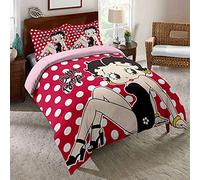 Ste-X Bedding 200X200, BETTY BOOP Duvet Cover Set and 2 Pillowcases 80x80cm, 3 Piece Soft Fluffy Bedding Set with Zipper (135x200cm(Single),Cute 02)
