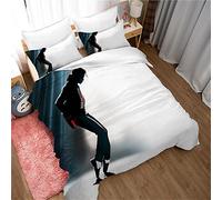 Ste-X Bedding 200X200, Michael Jackson, Idol Singer Duvet Cover Set and 2 Pillowcases 80x80cm, 3 Piece Soft Fluffy Bedding Set with Zipper (200x200cm(Double),pattern 04)