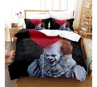 Ste-X Bedding Set 135x200cm Multiple Sizes Pennywise Duvet Cover 100% Soft Comfortable Microfiber + 2 Pillowcase 80x80cm (135x200cm(Single),IT 01)