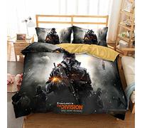 Ste-X Bedding Set 135x200cm Multiple Sizes Tom Clancy's The Division Duvet Cover 52% Cotton Soft Comfortable Duvet Cover + 2 Pillowcase 80x80cm (220x230cm(King),Style 01)