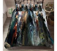 Ste-X Bedding Set Magic Movie Lord of The Rings Printing Duvet Cover and Pillowcases 50x75cm 2/3 Pieces Fashion Home Bedding (200x200cm(Double),Pattern 05)