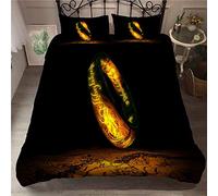 Ste-X Bedding Set Magic Movie Lord of The Rings Printing Duvet Cover and Pillowcases 50x75cm 2/3 Pieces Fashion Home Bedding (135x200cm(Single),Pattern 08)