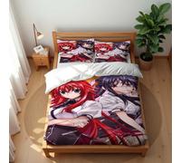 Ste-X Bedding Winter Duvet Cover with 2 Pillowcase 50x75cm Soft High School DxD Winter Bedding Sets Microfiber for Hotels Families (DxD 01,200x200cm(Double))