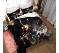 Ste-X Cotton Pure Resident Evil Bedskirt Set Thickened Bed Sheet Quilt Cover 3PC Bedding (135x200cm(Single),Resident Evil 06)