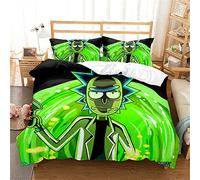 Ste-X Duvet Cover King Size Hotel Quality Bedding Set Rick and Morty Duvet Sets Soft Breathable 100% Poly Cotton Quilt Cover with Pillowcases (200x200cm(Double),RAM 04)