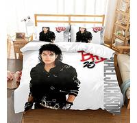 Ste-X Duvet Cover Set 3Pcs Michael Jackson Bedding Set Soft Microfiber Easy Care Quilt Cover Witn 2 Pillow Cases for Teens Girls Kids Reversible Duvet Set (220x230cm(King),MJ 07)