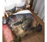Ste-X Duvet Cover Set 3Pcs War Thunder Bedding Set Soft Microfiber Easy Care Quilt Cover Witn 2 Pillow Cases for Teens Girls Kids (135x200cm(Single),War Thunder 05)
