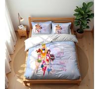 Ste-X Duvet Cover Set Anti-mite and Breathable 3 Pieces Sailor Moon Bedding Set Hotel Quality Comforter Cover Set with 2 Pillowcases (No Filler) (Moon 06,220x230cm(King))