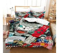 Ste-X Duvet Cover Set Kaiju No. 8- Easy Care and Soft Hand Feel Breathable with Pillow Cases - Pillow Case Size (50cm X 75cm) - Bedding Quilt Cover (200x200cm(Double),Kaiju 02)