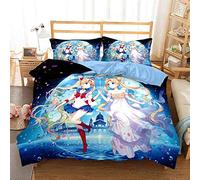 Ste-X Easy Care Duvet Cover Set | Double Bed Size | Sailor Moon Bedding (135x200cm(Single),Pink 07)