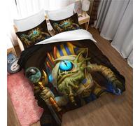 Ste-X Hearthstone Heroes of Warcraft Duvet Cover | Reversible 2 Sided Bedding Duvet Cover with Matching Pillow Case (200x200cm(Double),HHW 05)