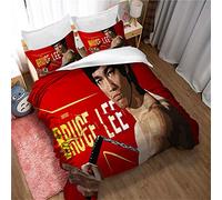 Ste-X Kung Fu Bruce Lee Bedding Set Duvet Cover, Bedding Set Amateur Microfiber Duvet & Pillowcases Printed (220x230cm(King),Style 06)