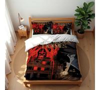 Ste-X Luxury 210TC Cotton Sherlock Holmes Bedding Set 3 Piece Hotel Quality Duvet Cover with 2 Pillowcases (SH 02,200x200cm(Double))