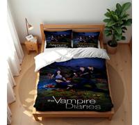 Ste-X Luxury Bedding Set Vampire Diaries 3 Piece Ultra Comfortable Cotton Blend Quilt Cover Set Pillowcase 80x80 on Warm Nights (TVD 02,135x200cm(Single))