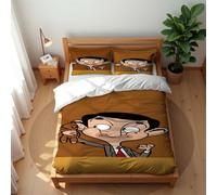 Ste-X Mr. Bean Ultra Soft 210 Thread Count Cotton Bedding Set Breathable Anti-Mite Duvet Cover (Cartoon 01,135x200cm(Single))